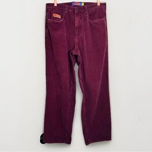 Empyre Relax Corduroy Straight Pants size 30 (Fits 32x26.5) Red Skate Grunge Y2K